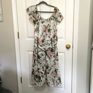 Max Studio NWT Midi Floral Ruffle Dress Women's - Garden Print XL